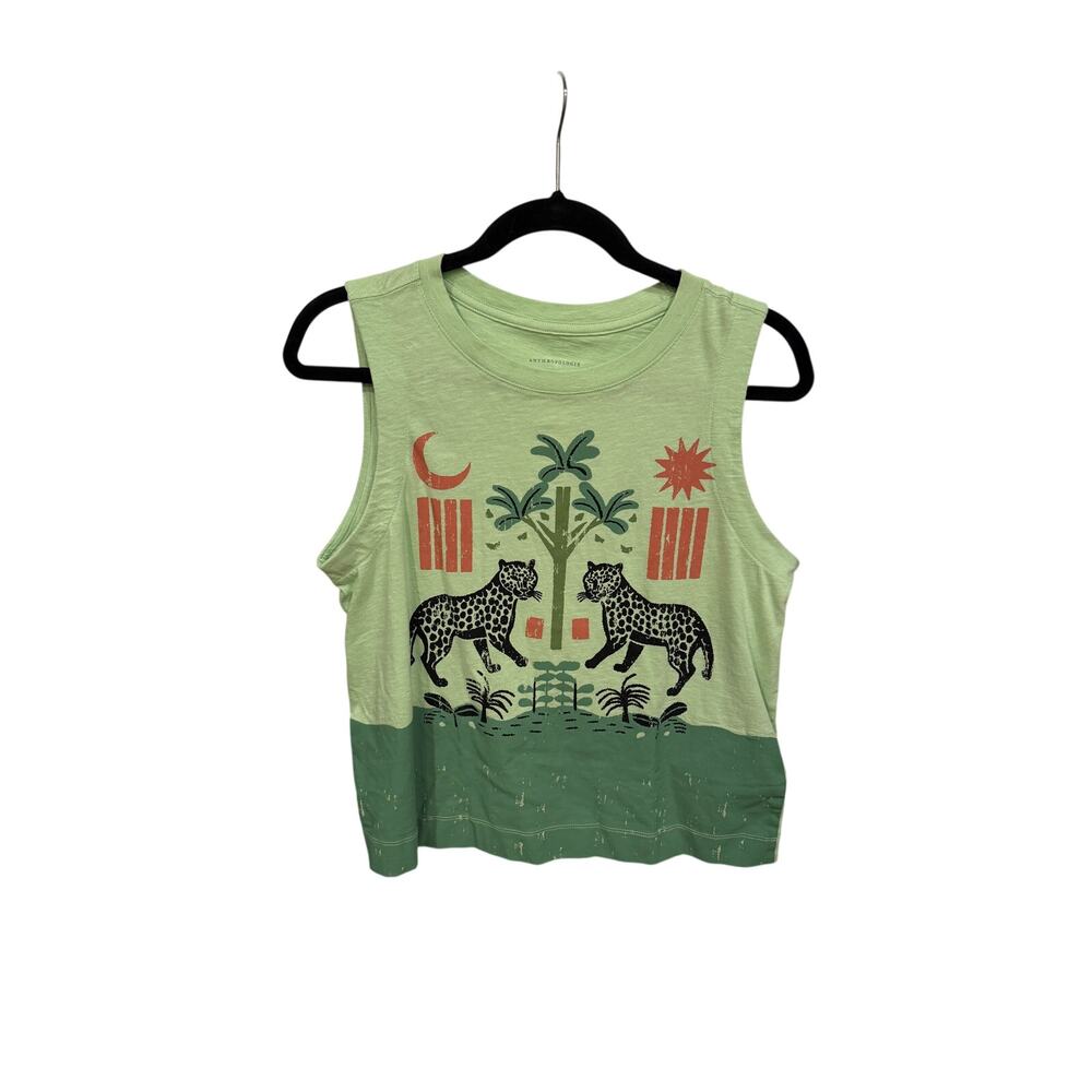 Anthropologie Graphic Muscle Tank | Leopard Print | XS